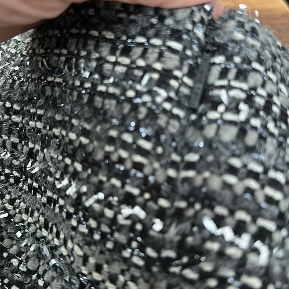 Tory Burch Ada Tweed Grey Metallic Thread Mini Skirt Sz6